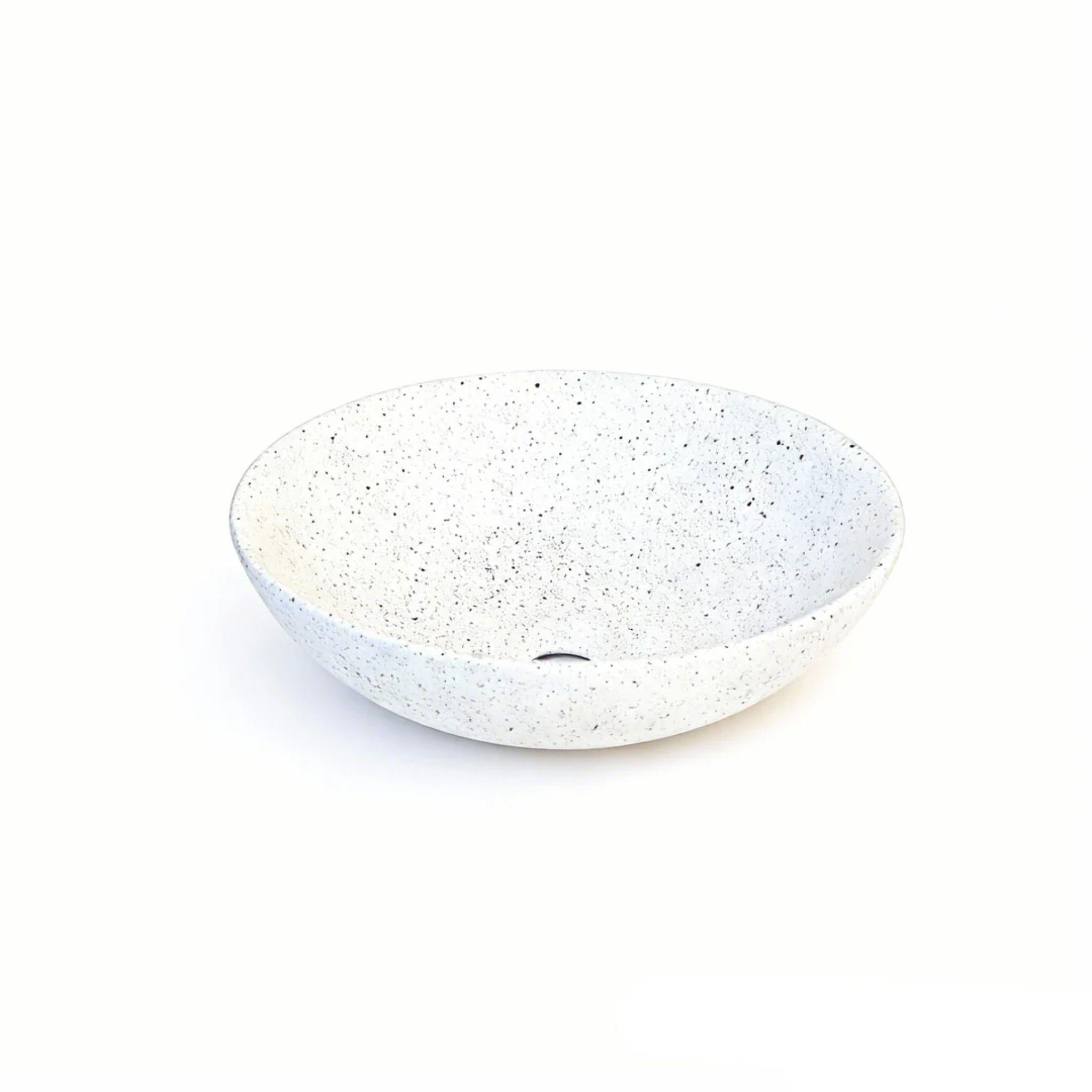 MERCIO SASSO ROUND ABOVE COUNTER BASIN SPECKLED WHITE 400MM