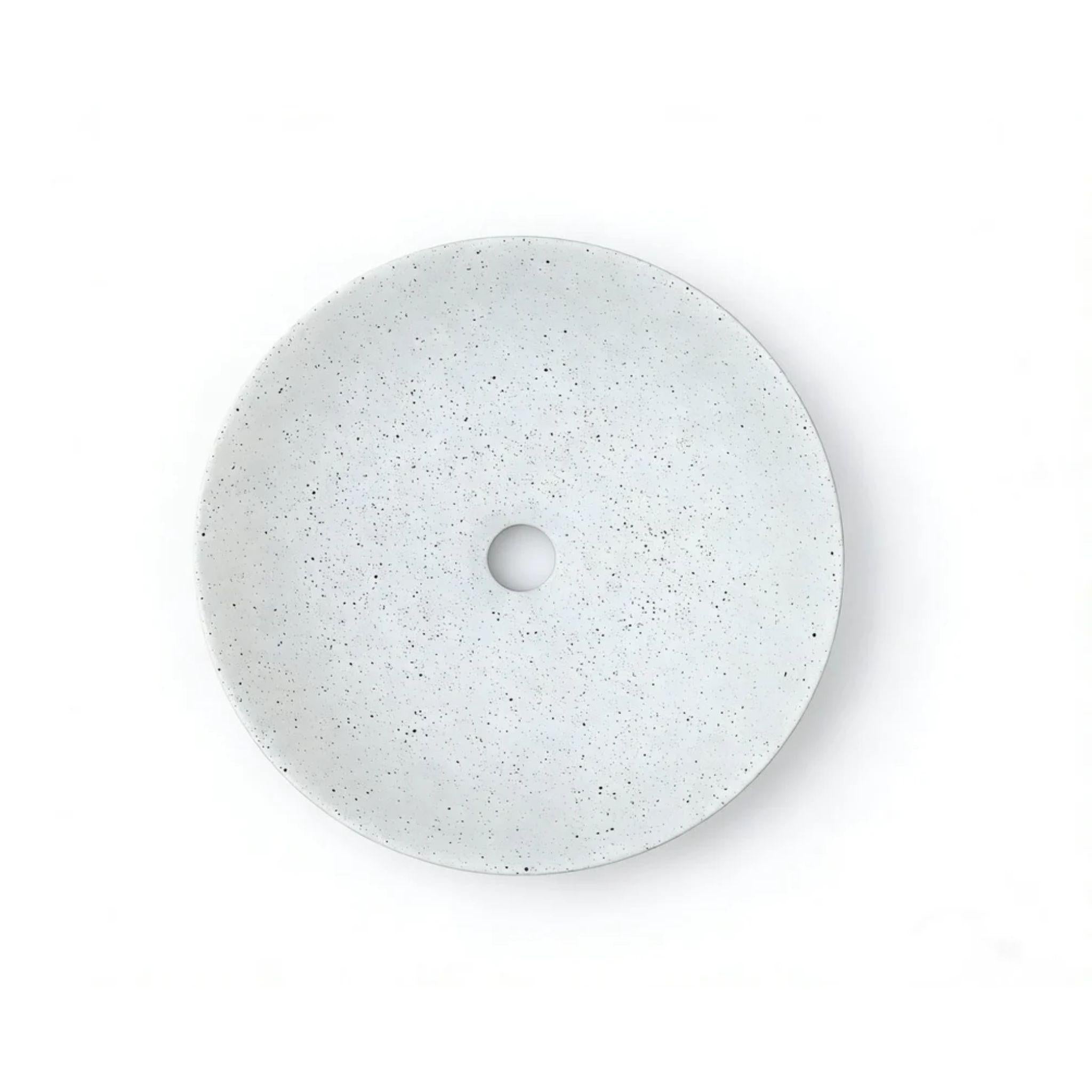 MERCIO SASSO ROUND ABOVE COUNTER BASIN SPECKLED WHITE 400MM