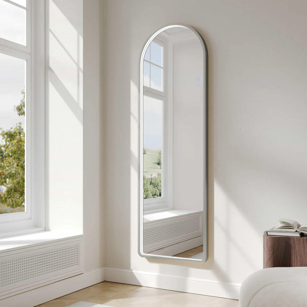 MERCIO SAGA FRAMED FREESTANDING LED MIRROR BRUSHED NICKEL 500X1600MM