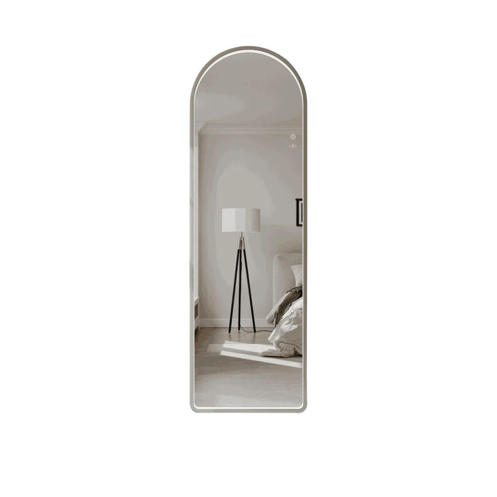 MERCIO SAGA FRAMED FREESTANDING LED MIRROR BRUSHED NICKEL 500X1600MM