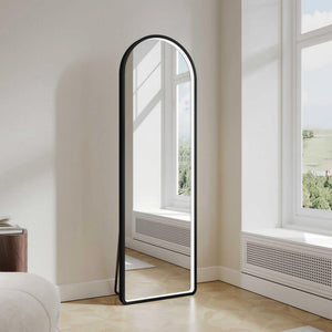 MERCIO SAGA FRAMED FREESTANDING LED MIRROR MATTE BLACK 500X1600MM