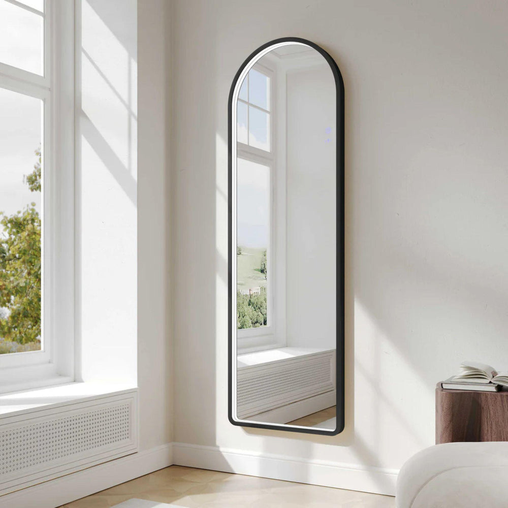 MERCIO SAGA FRAMED FREESTANDING LED MIRROR MATTE BLACK 500X1600MM