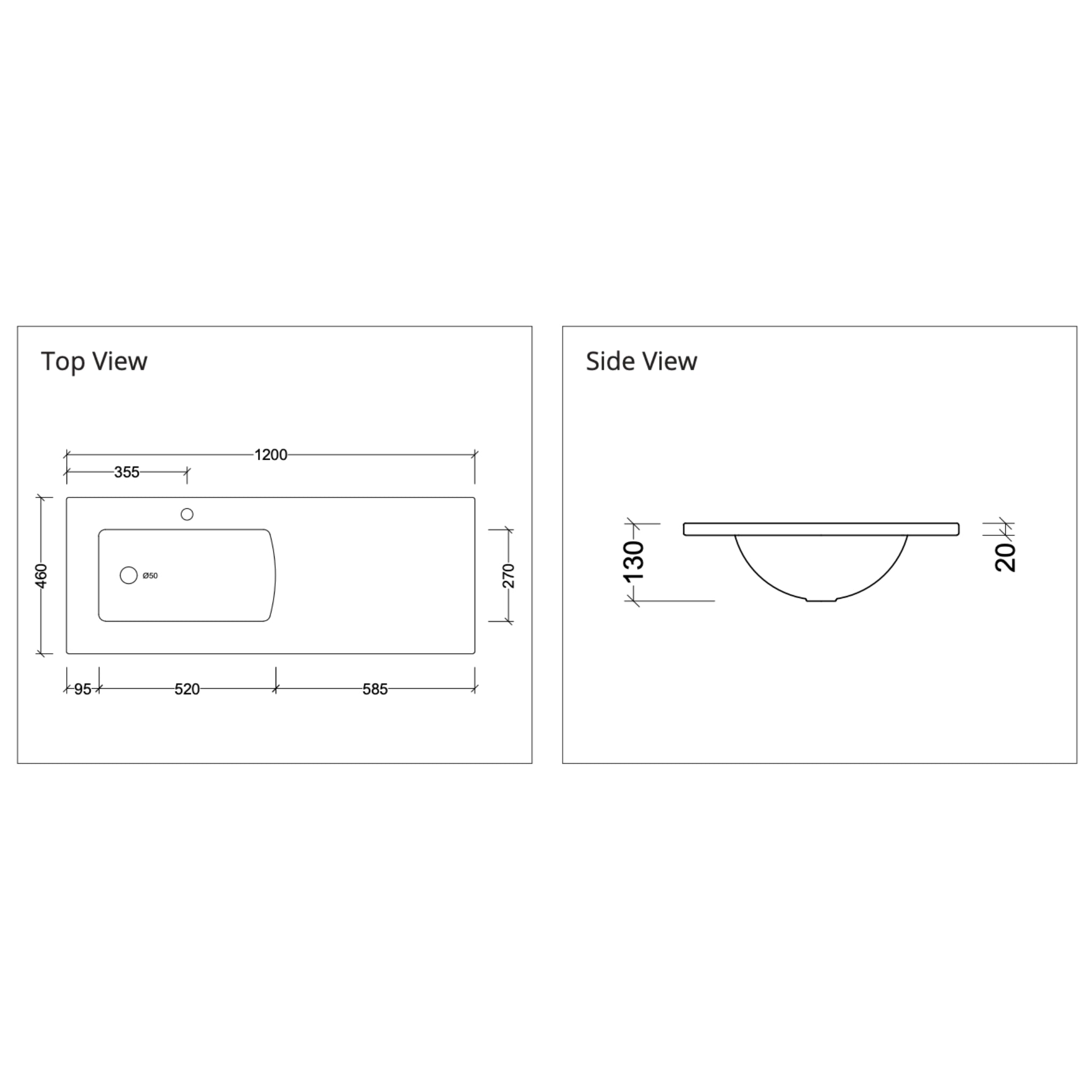 DUROCLASS SANCTUARY GLOSS WHITE OFFSET SINGLE BOWL UNDERMOUNT VANITY TOP (MULTIPLE SIZES AVAILABLE)