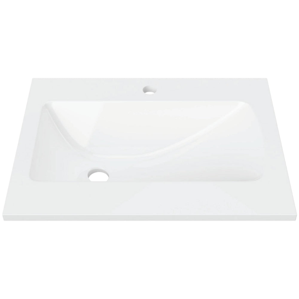 DUROCLASS SANCTUARY GLOSS WHITE OFFSET SINGLE BOWL UNDERMOUNT VANITY TOP (MULTIPLE SIZES AVAILABLE)