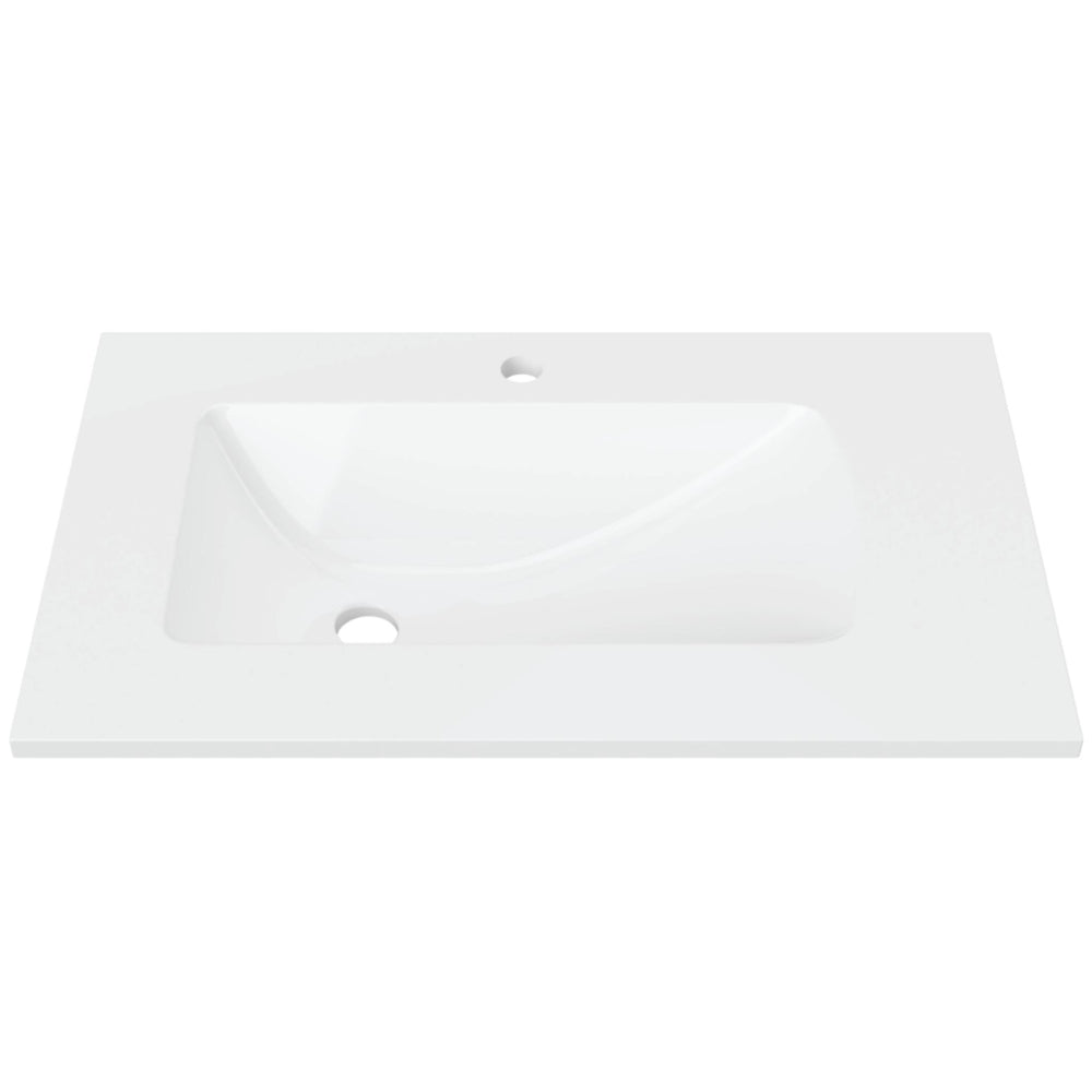 DUROCLASS SANCTUARY GLOSS WHITE OFFSET SINGLE BOWL UNDERMOUNT VANITY TOP (MULTIPLE SIZES AVAILABLE)