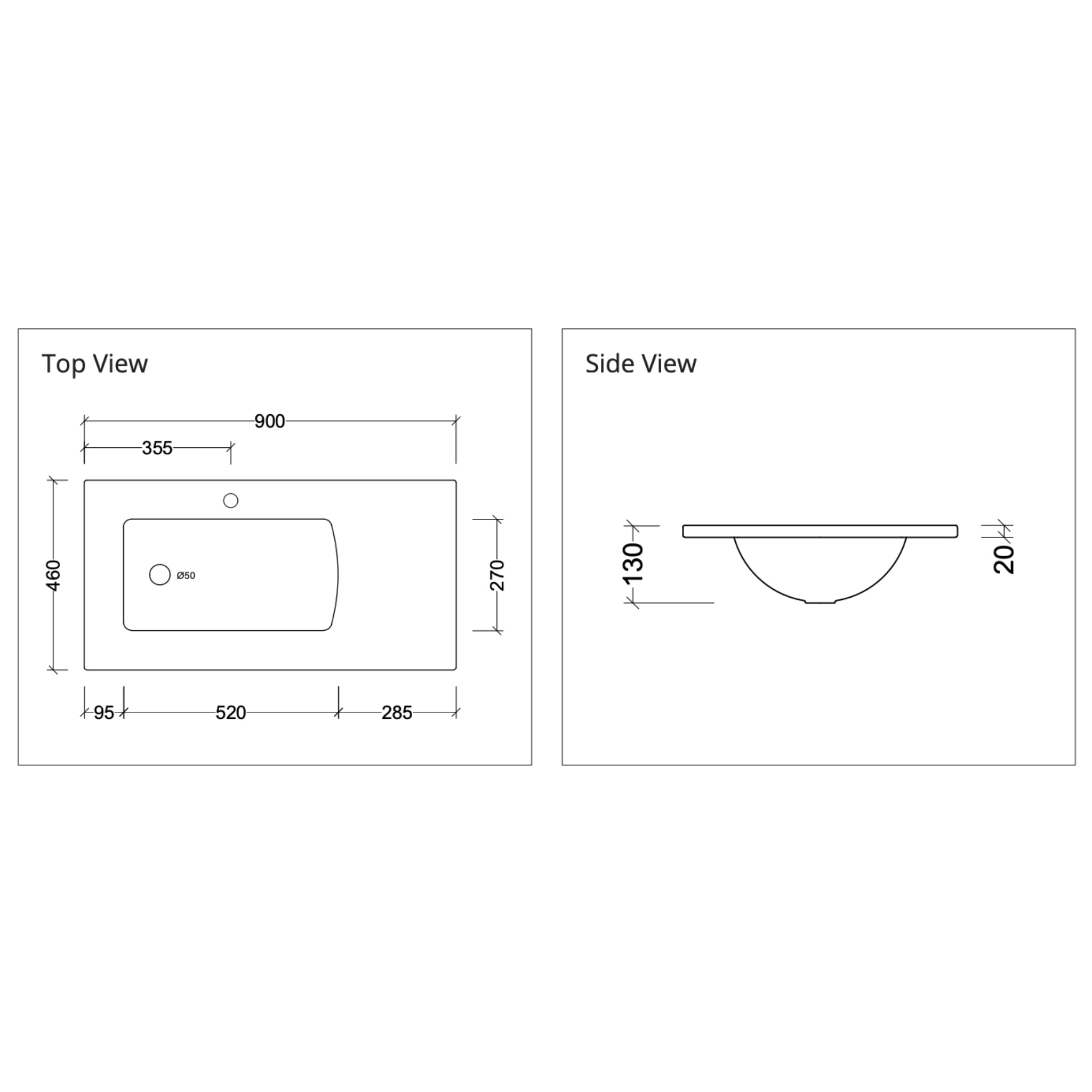 DUROCLASS SANCTUARY GLOSS WHITE OFFSET SINGLE BOWL UNDERMOUNT VANITY TOP (MULTIPLE SIZES AVAILABLE)