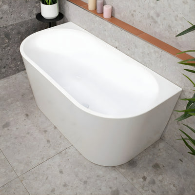ENFLAIR AVALON BACK TO WALL BATHTUB GLOSS WHITE (MULTIPLE SIZES AVAILABLE)