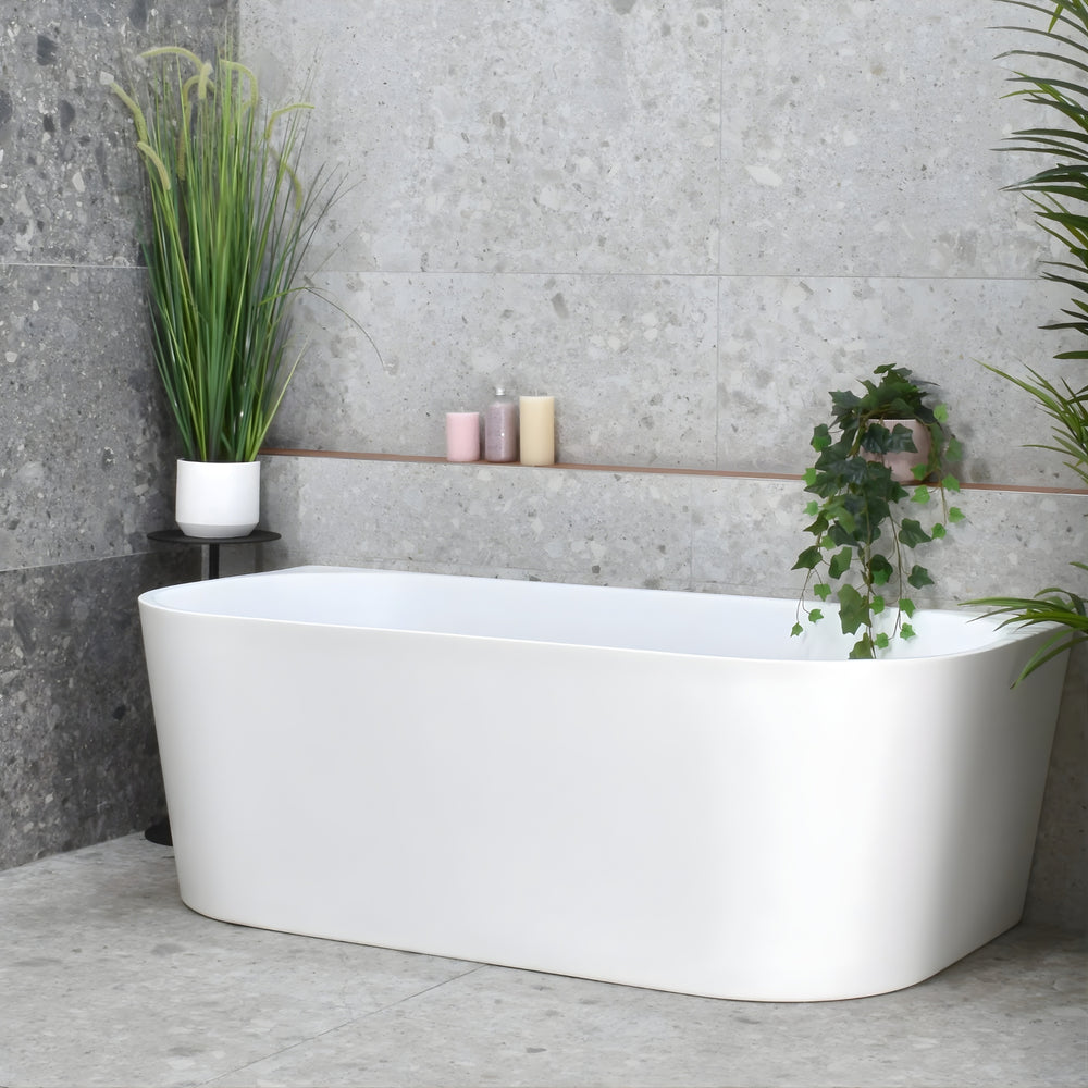 ENFLAIR AVALON BACK TO WALL BATHTUB MATTE WHITE (MULTIPLE SIZES AVAILABLE)
