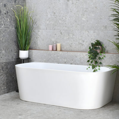 ENFLAIR AVALON BACK TO WALL BATHTUB MATTE WHITE (MULTIPLE SIZES AVAILABLE)