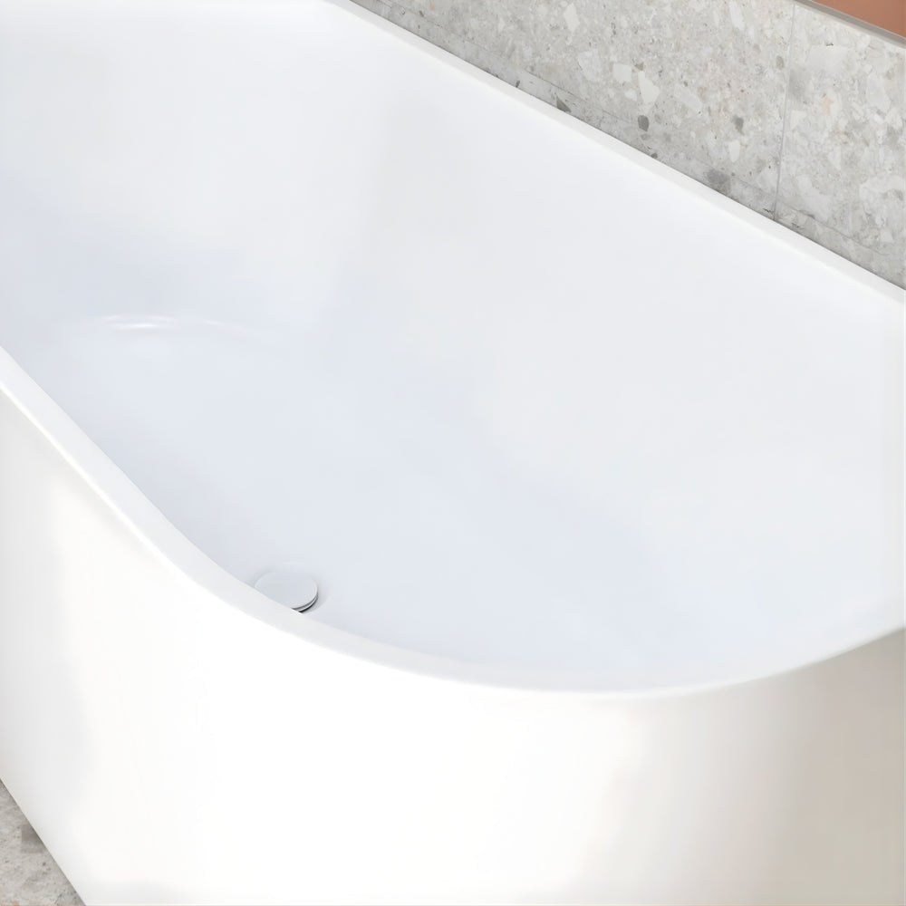 ENFLAIR AVALON BACK TO WALL BATHTUB MATTE WHITE (MULTIPLE SIZES AVAILABLE)