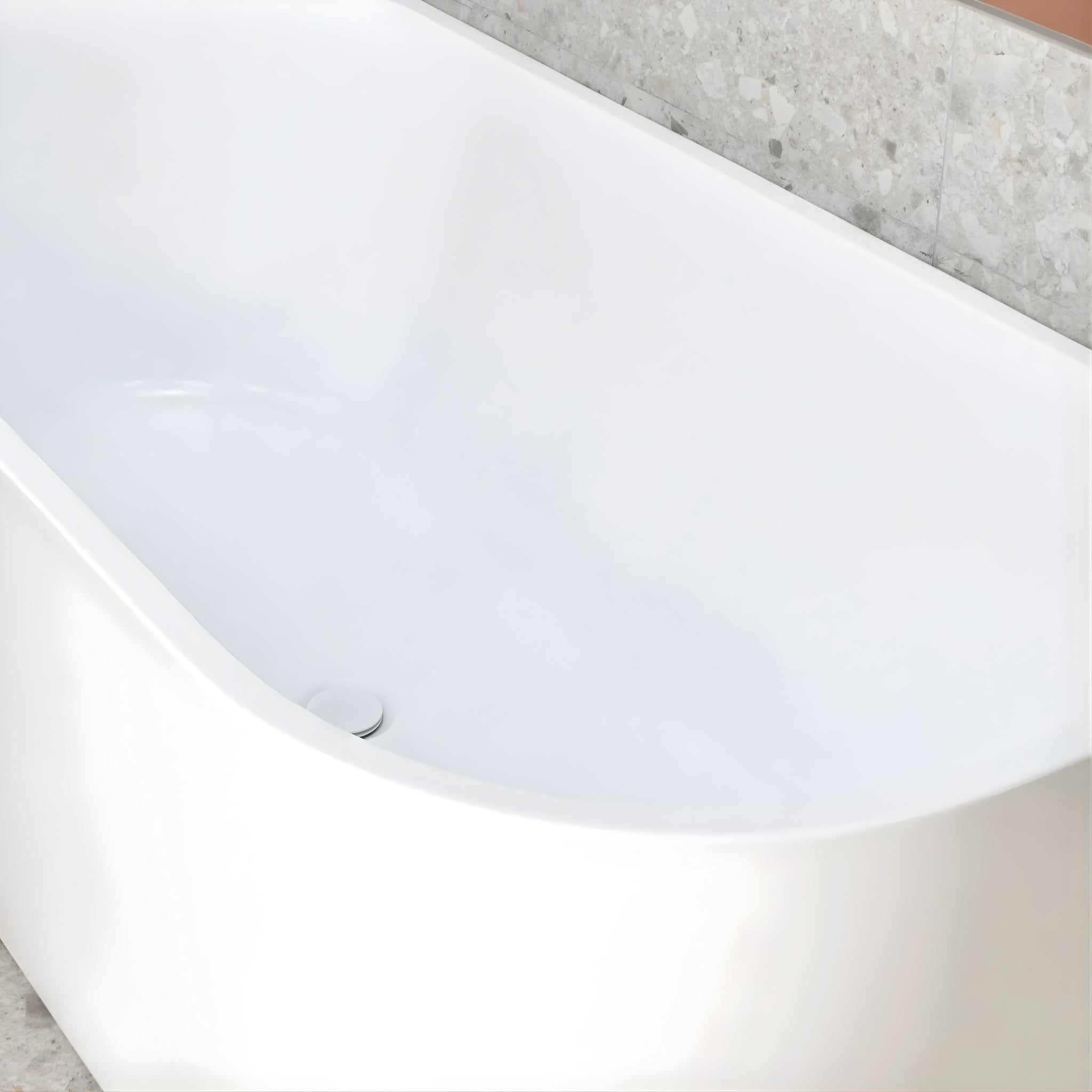 ENFLAIR AVALON BACK TO WALL BATHTUB MATTE WHITE (MULTIPLE SIZES AVAILABLE)