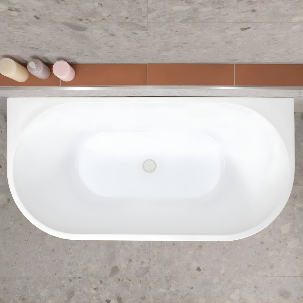 ENFLAIR AVALON BACK TO WALL BATHTUB MATTE WHITE (MULTIPLE SIZES AVAILABLE)