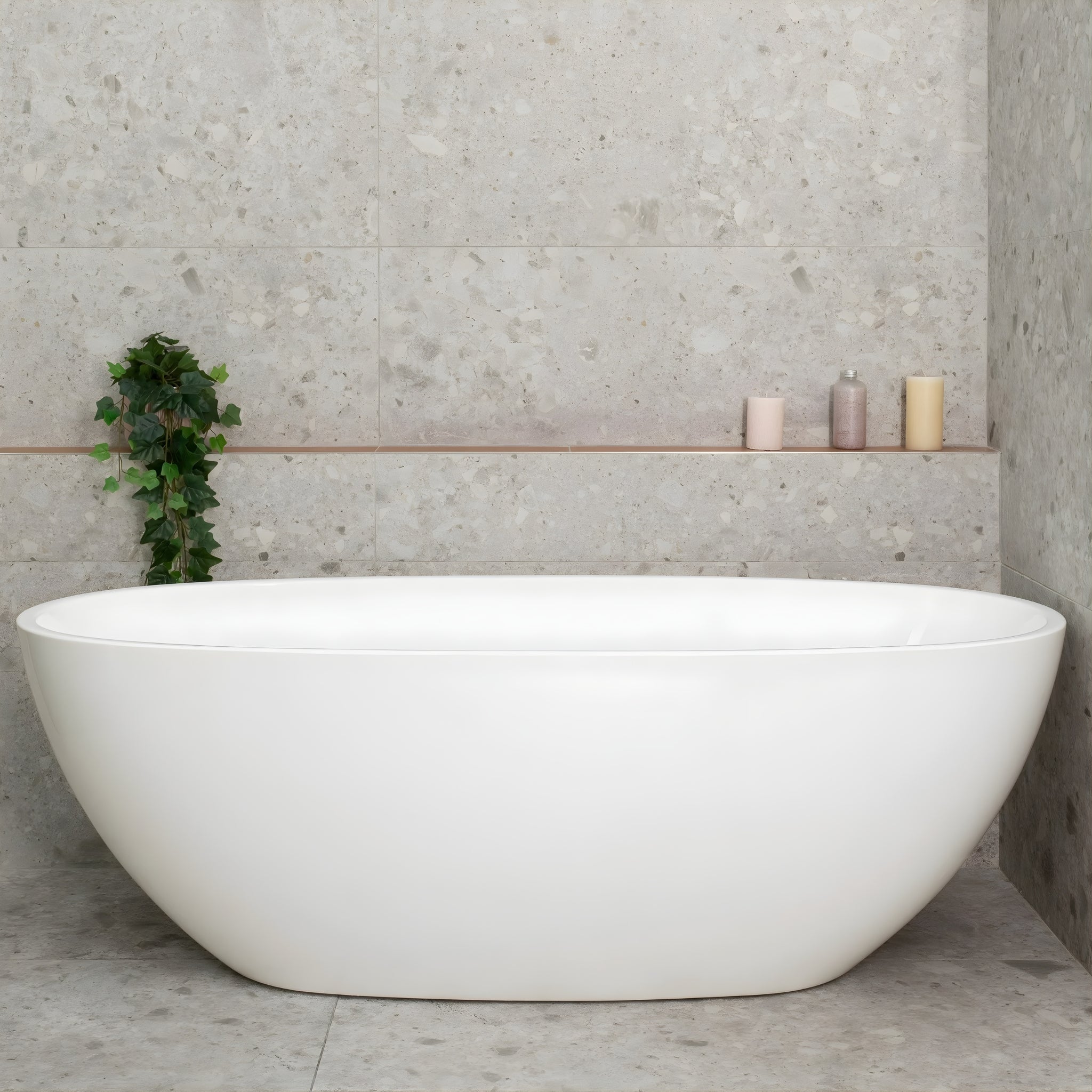 ENFLAIR BYRON EGG FREESTANDING BATH GLOSS WHITE (MULTIPLE SIZES AVAILABLE)