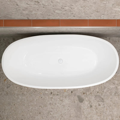 ENFLAIR BYRON EGG FREESTANDING BATH GLOSS WHITE (MULTIPLE SIZES AVAILABLE)