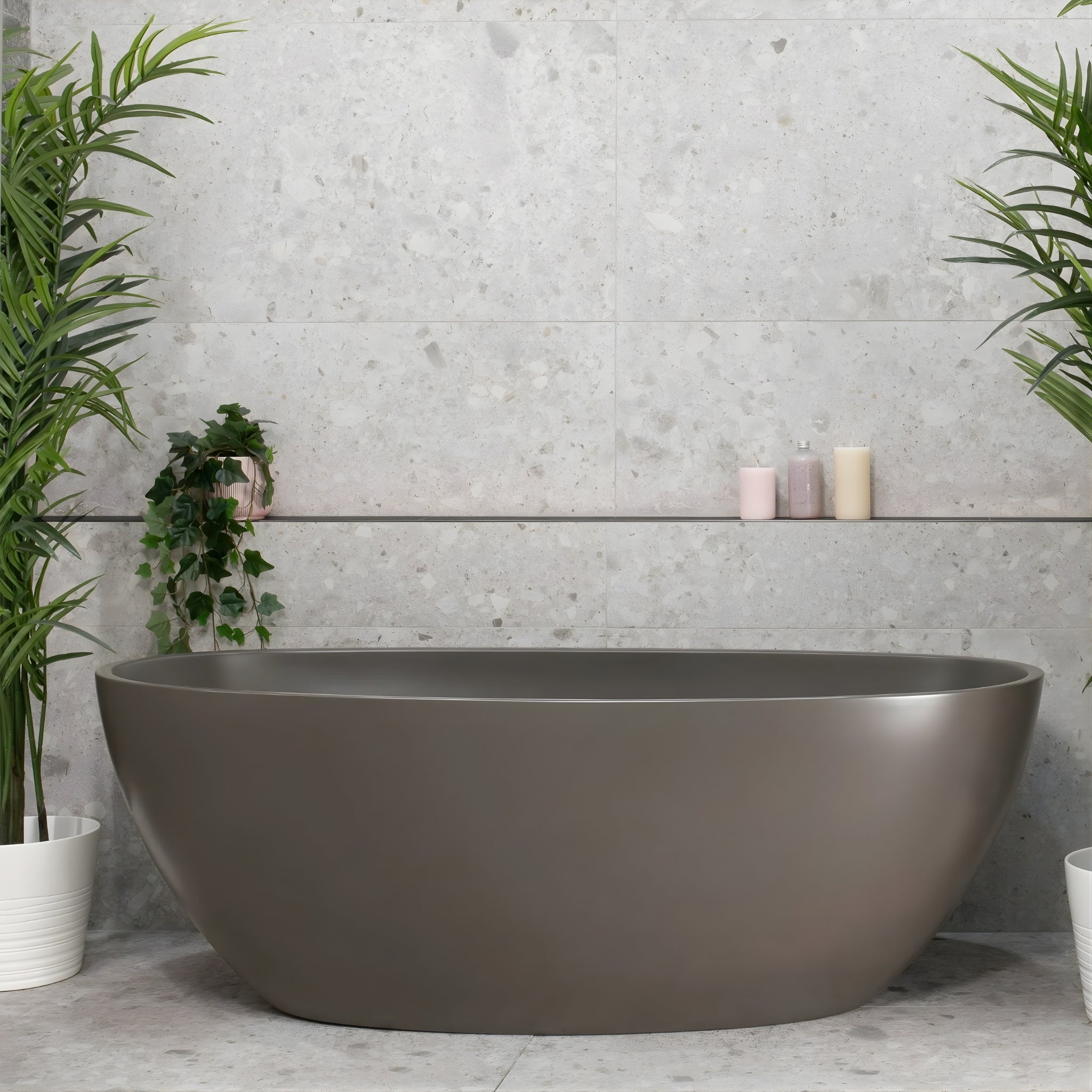 ENFLAIR BYRON EGG FREESTANDING BATH MATTE CHARCOAL GREY SPECIAL EDITION 1600MM