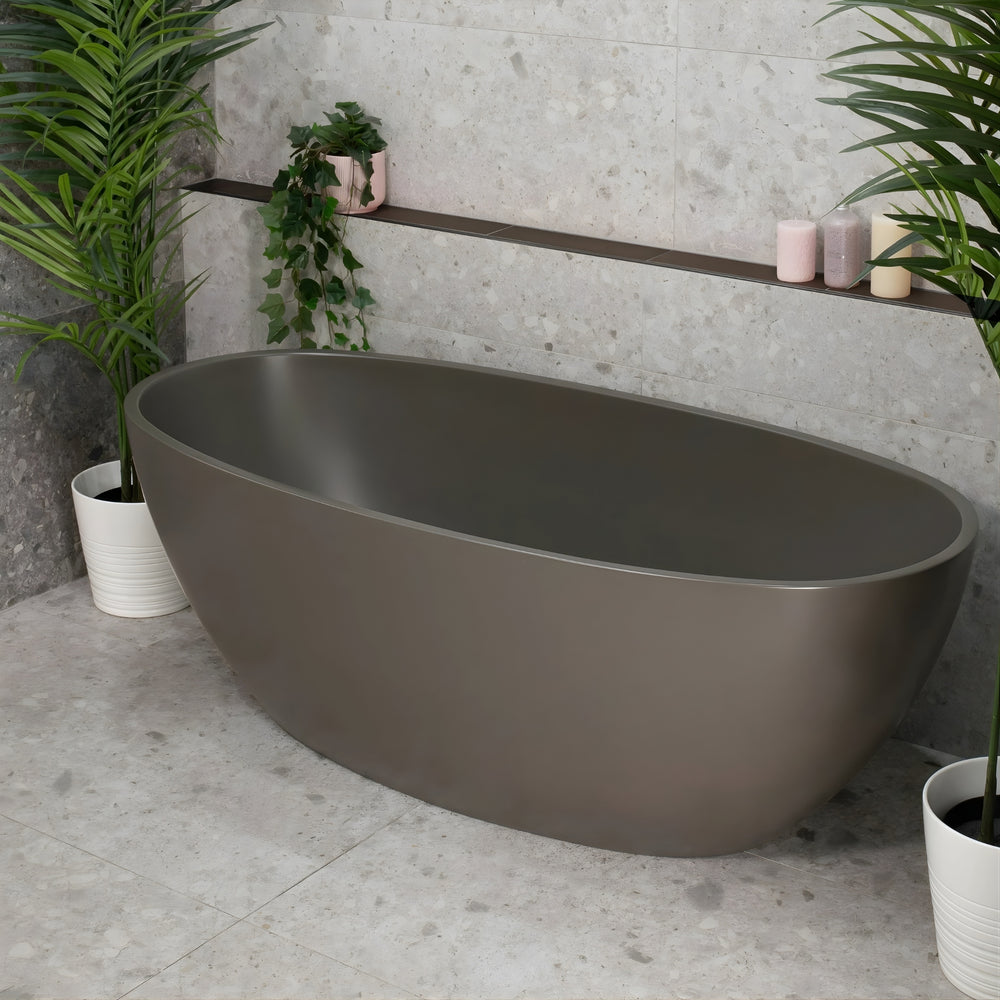 ENFLAIR BYRON EGG FREESTANDING BATH MATTE CHARCOAL GREY SPECIAL EDITION 1600MM