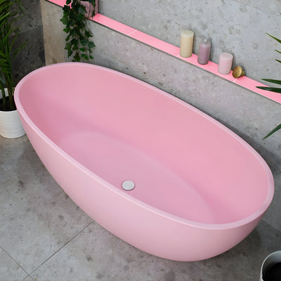 ENFLAIR BYRON EGG FREESTANDING BATH MATTE PINK SPECIAL EDITION 1600MM