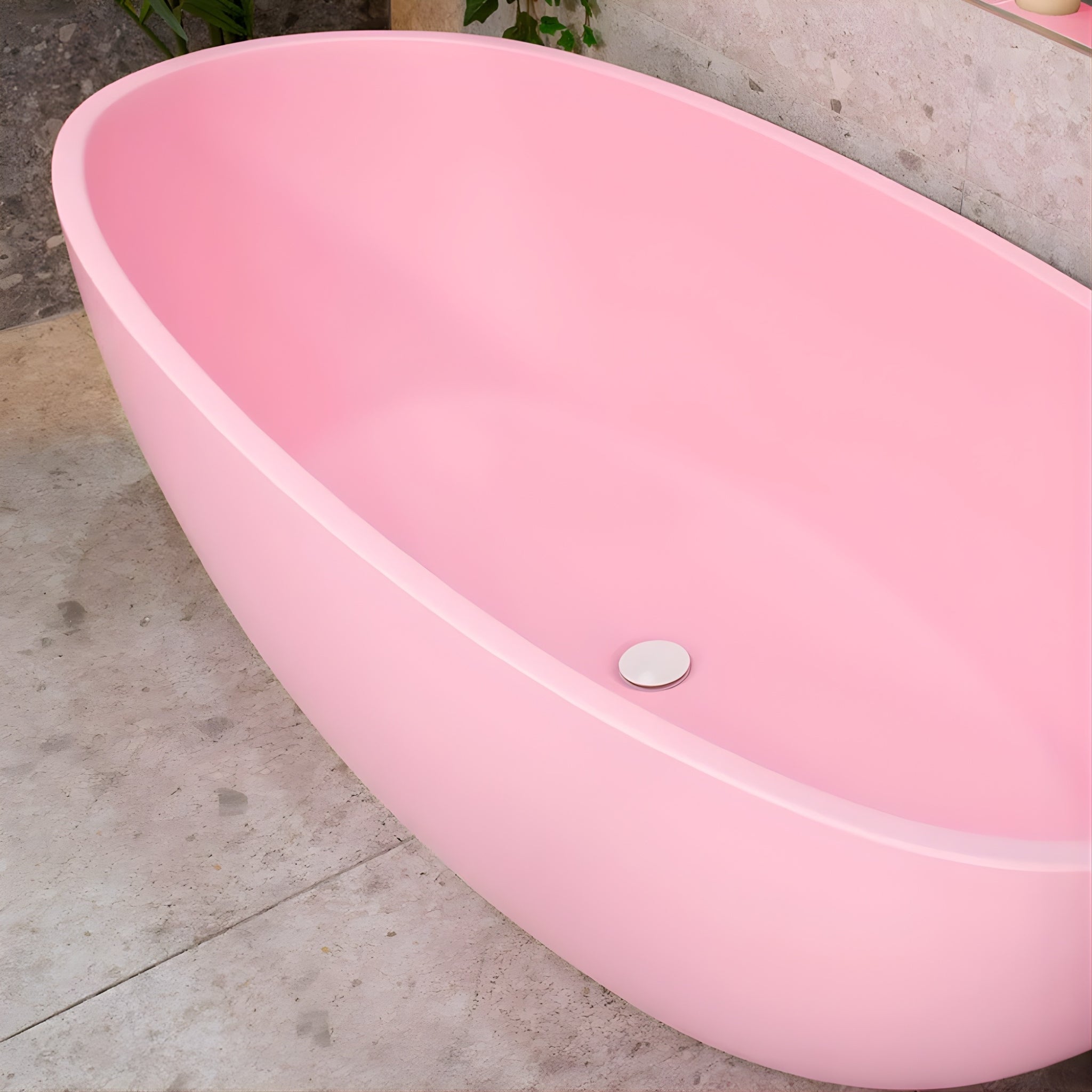 ENFLAIR BYRON EGG FREESTANDING BATH MATTE PINK SPECIAL EDITION 1600MM