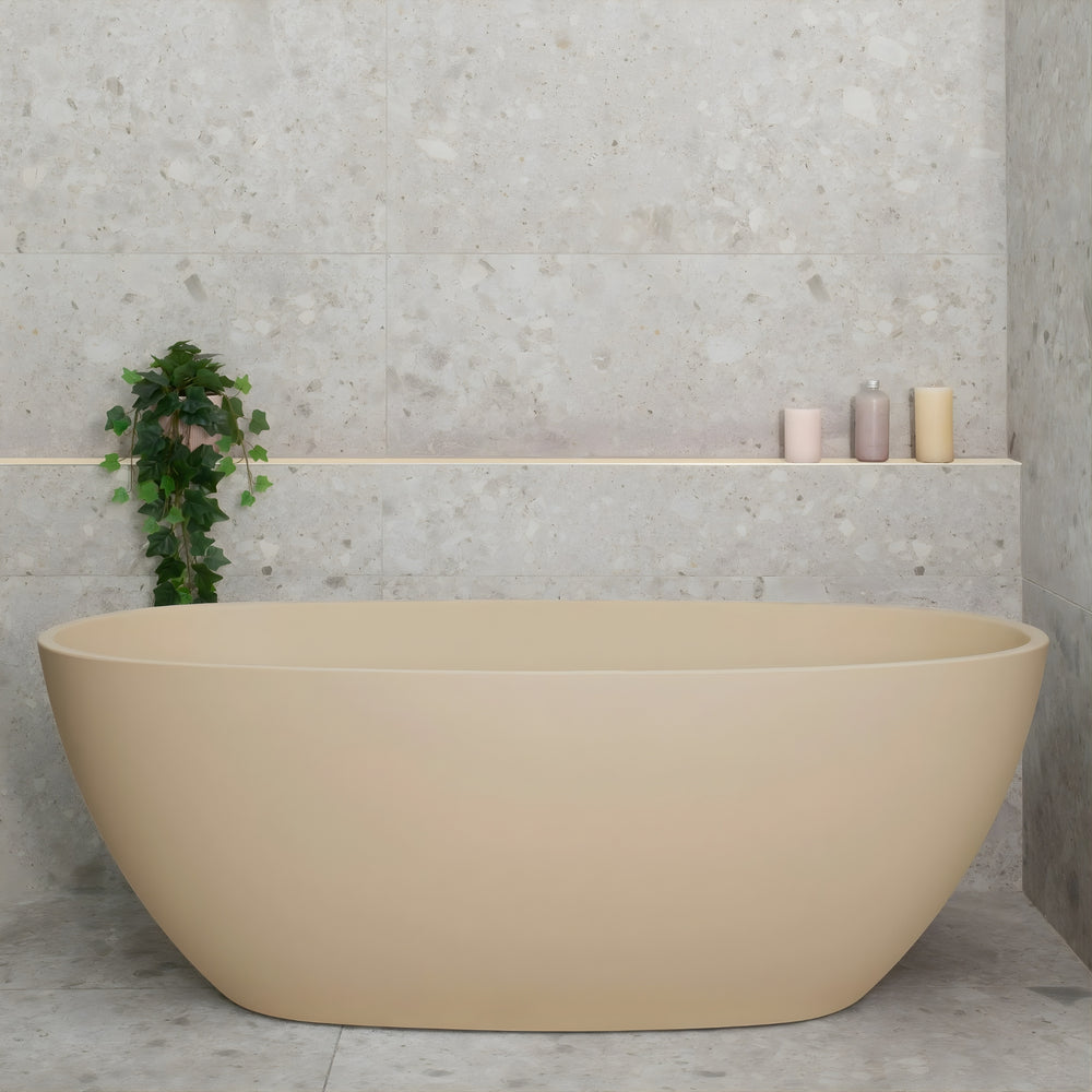 ENFLAIR BYRON EGG FREESTANDING BATH MATTE VANILLA BEIGE SPECIAL EDITION 1600MM