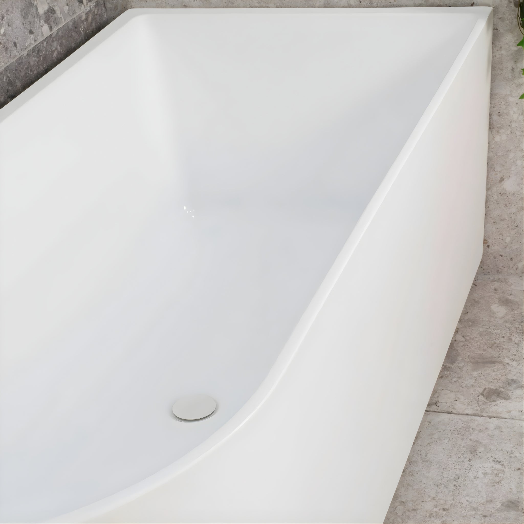 ENFLAIR ARCO RIGHT CORNER BACK TO WALL BATHTUB MATTE WHITE (AVAILABLE IN 1500MM AND 1600MM)