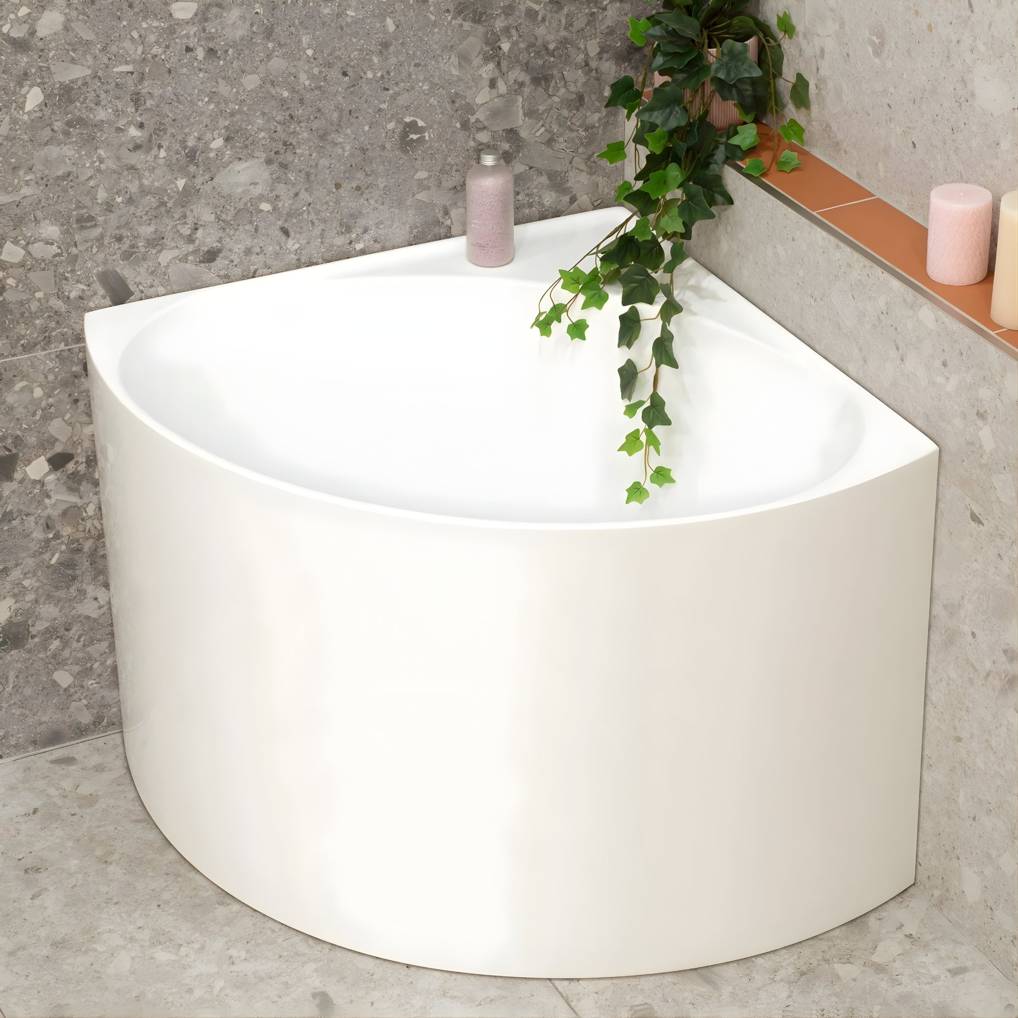 ENFLAIR ANGIE CORNER-FIT JAPANESE SOAKING BATHTUB GLOSS WHITE (AVAILABLE IN 800MM AND 1000MM)