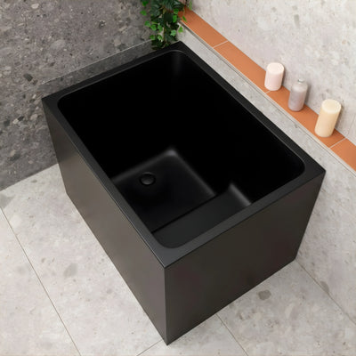 ENFLAIR HICUBE MULTI-FIT JAPANESE BATHTUB WITH SEAT MATTE BLACK (AVAILABLE IN 900MM AND 1000MM)