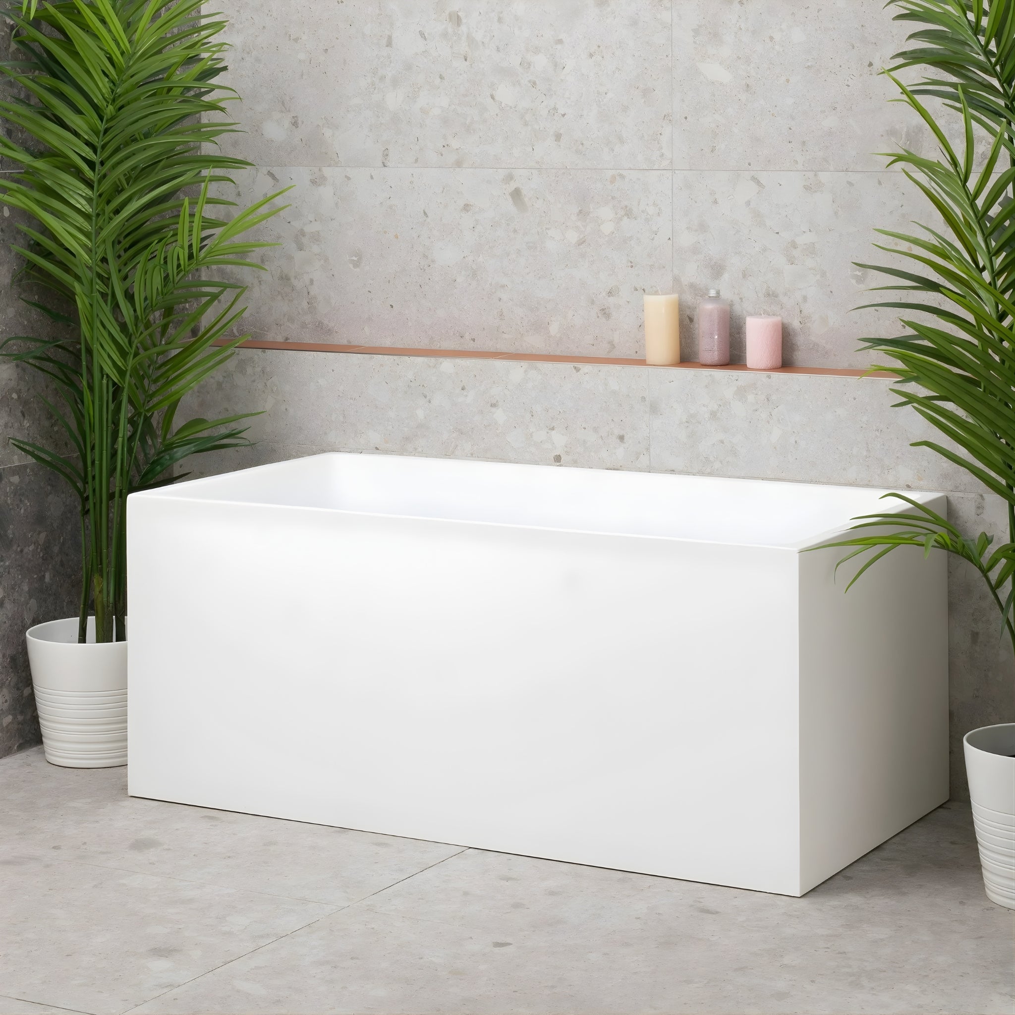 ENFLAIR CUBIX MULTI-FIT BATHTUB MATTE WHITE (MULTIPLE SIZES AVAILABLE)
