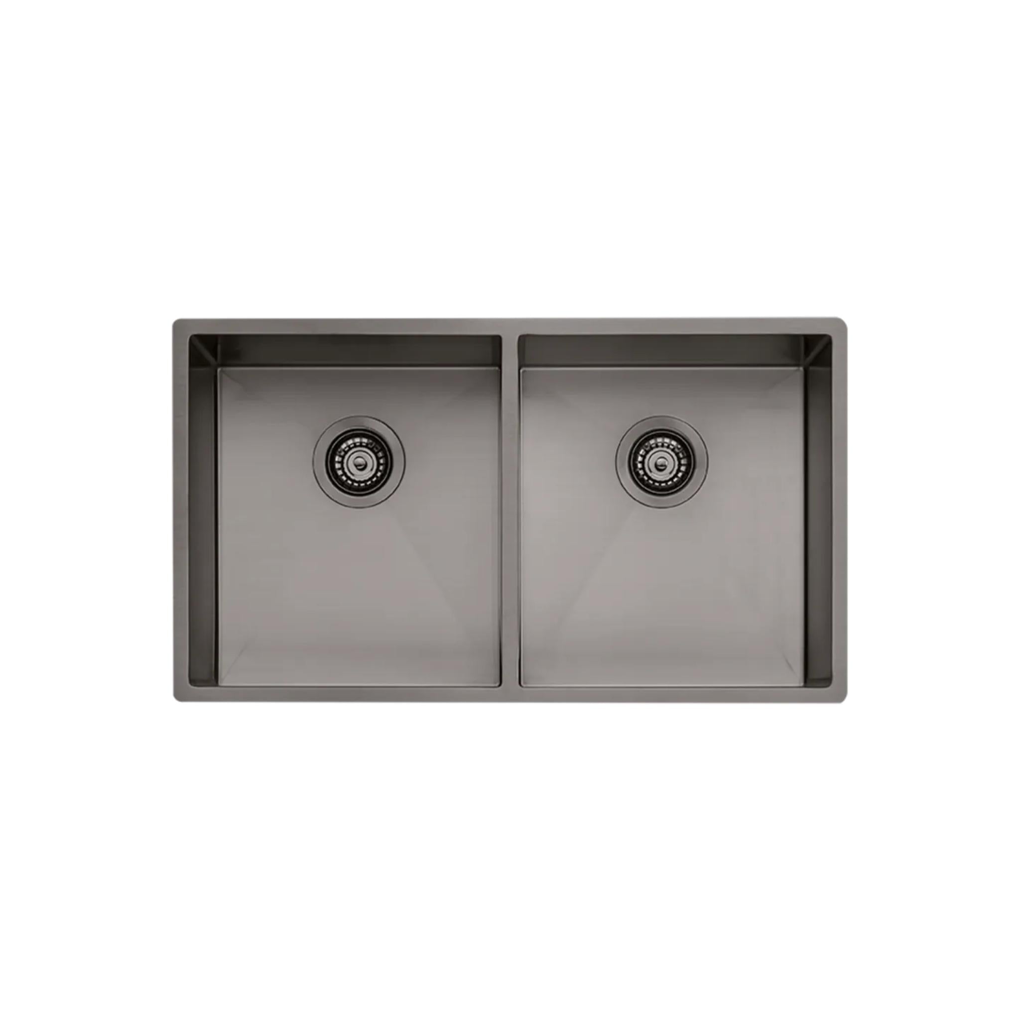OLIVERI SPECTRA DOUBLE BOWL KITCHEN SINK GUNMETAL 780MM
