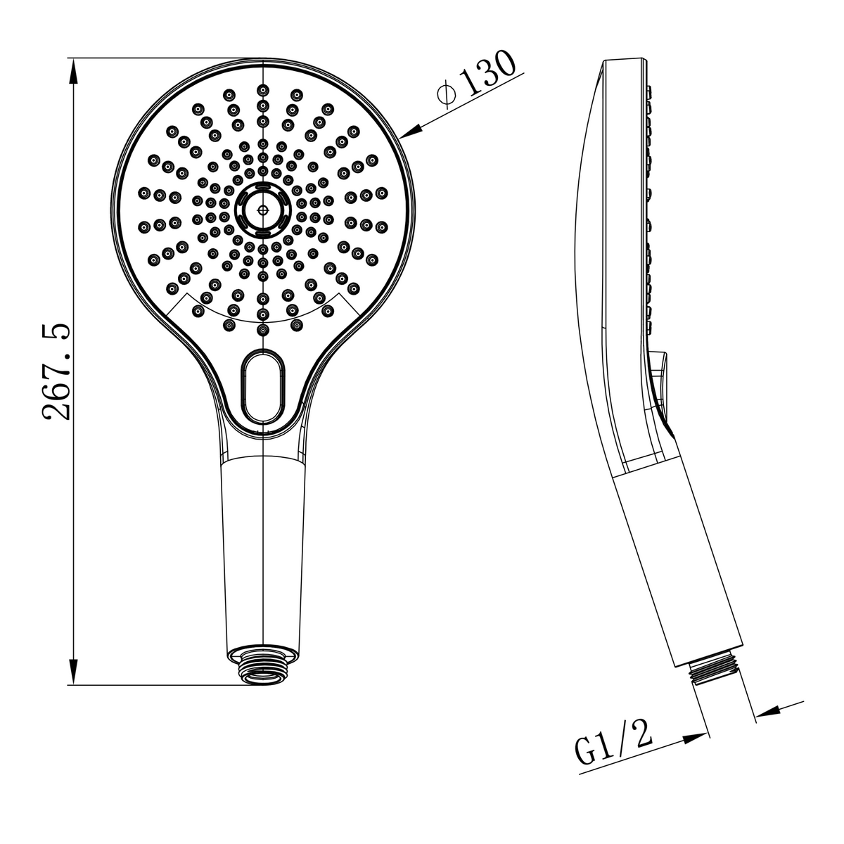 Linsol Scala Multifunction Handpiece 130mm - Line Drawing