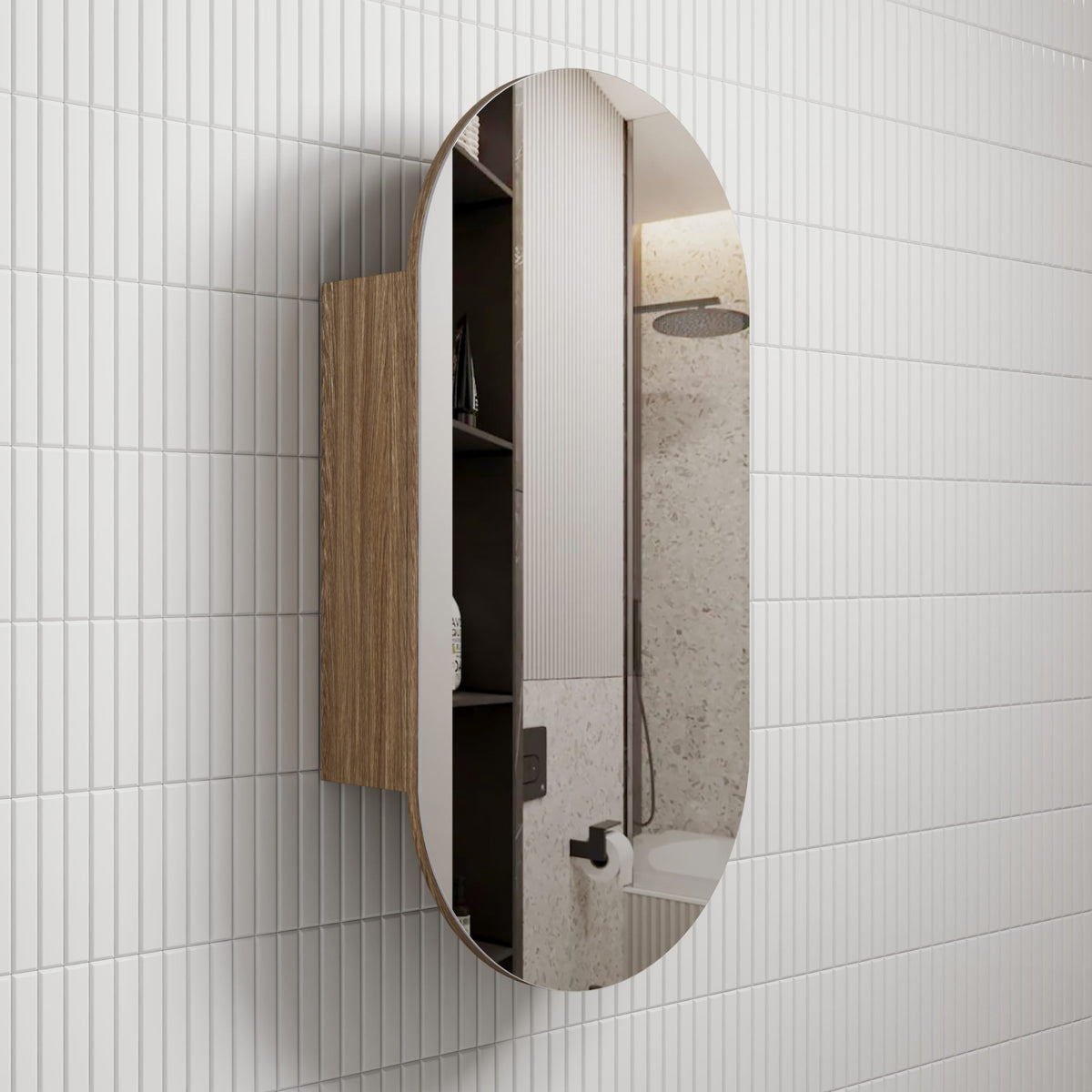 AULIC BEAU MONDE HARVEST OAK SHAVING CABINET 450X900MM