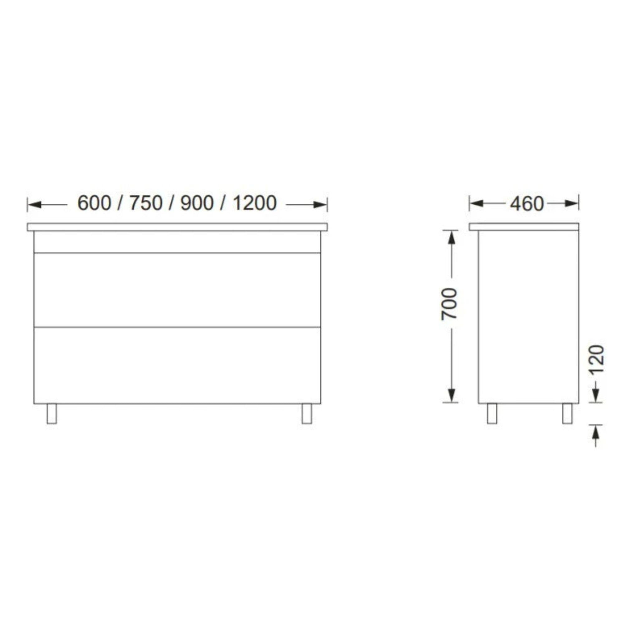 BTH SDL UNIVERSAL OAK GREY 900MM SINGLE BOWL FLOOR STANDING VANITY