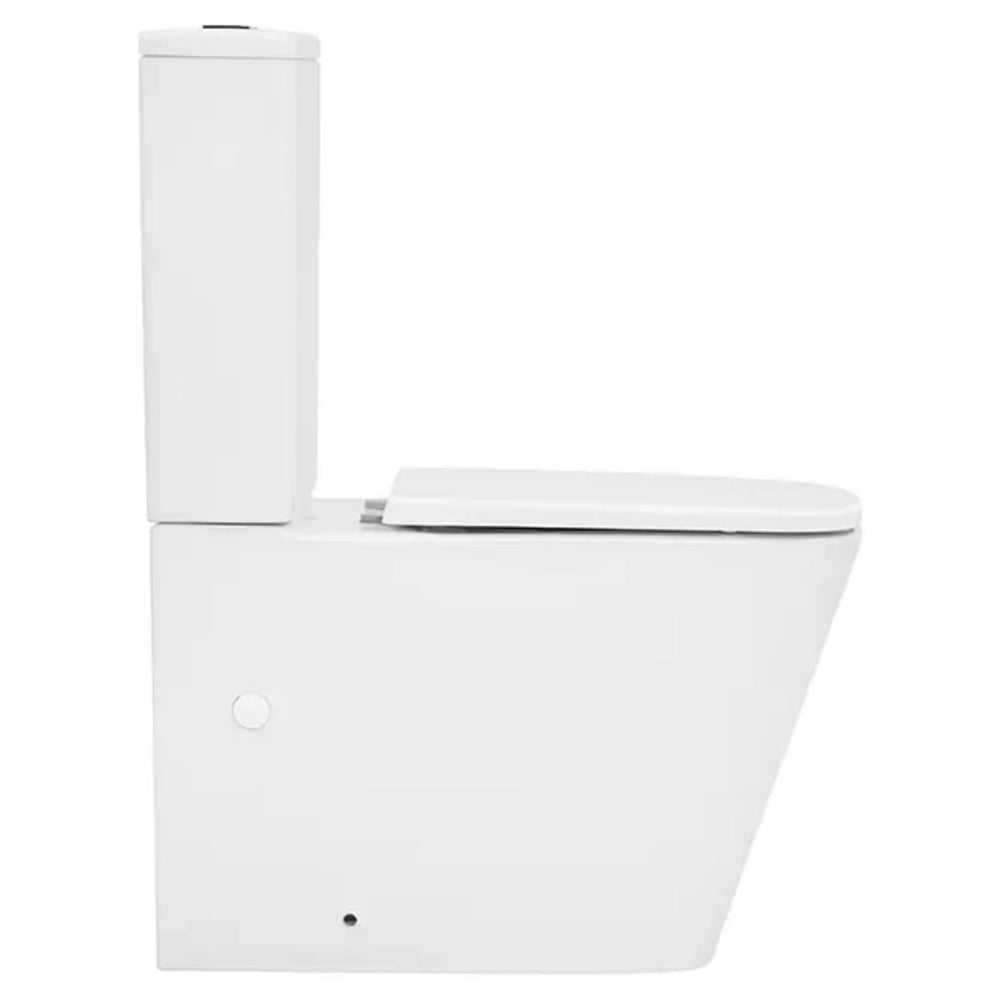 DECINA SAN DIEGO RIMLESS UNIVERSAL BACK-TO-WALL TOILET SUITE GLOSS WHITE