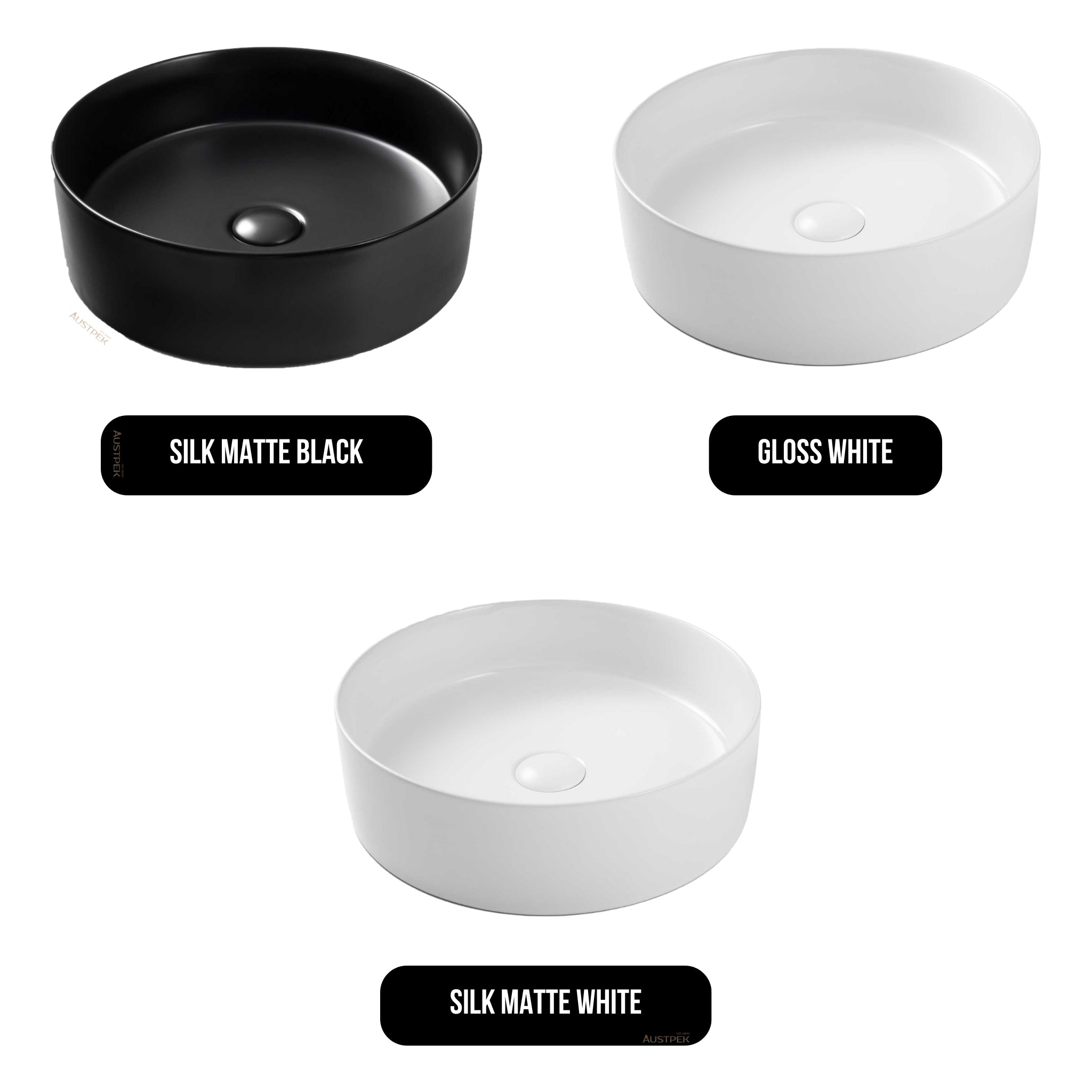 SEIMA ARKO 027 ABOVE COUNTER BASIN SILK MATTE BLACK 400MM