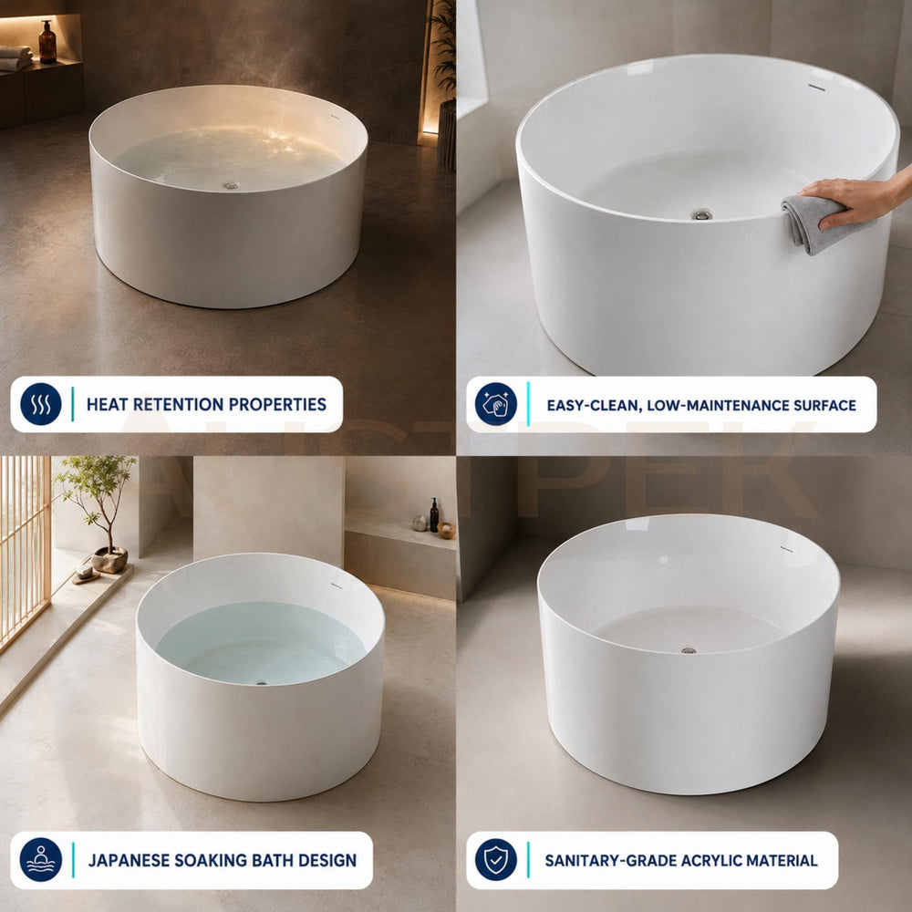 SEIMA ARKO 130 FREESTANDING BATHTUB WITH OVERFLOW MATTE WHITE 1300MM