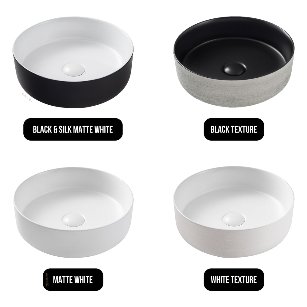 SEIMA ARKO 355 ABOVE COUNTER BASIN WHITE TEXTURE 355MM