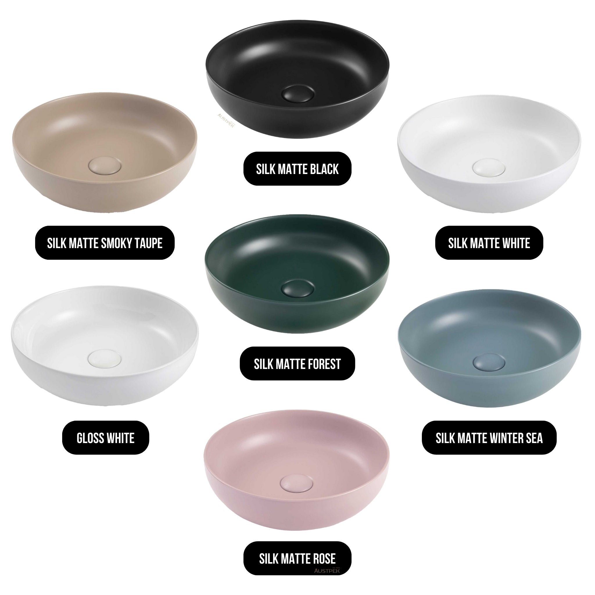 SEIMA AURORA 380 ABOVE COUNTER BASIN SILK MATTE SMOKY TAUPE 380MM