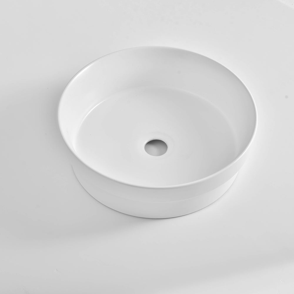 CLAYA ROUND SEMI INSET BASIN MATTE WHITE 400MM