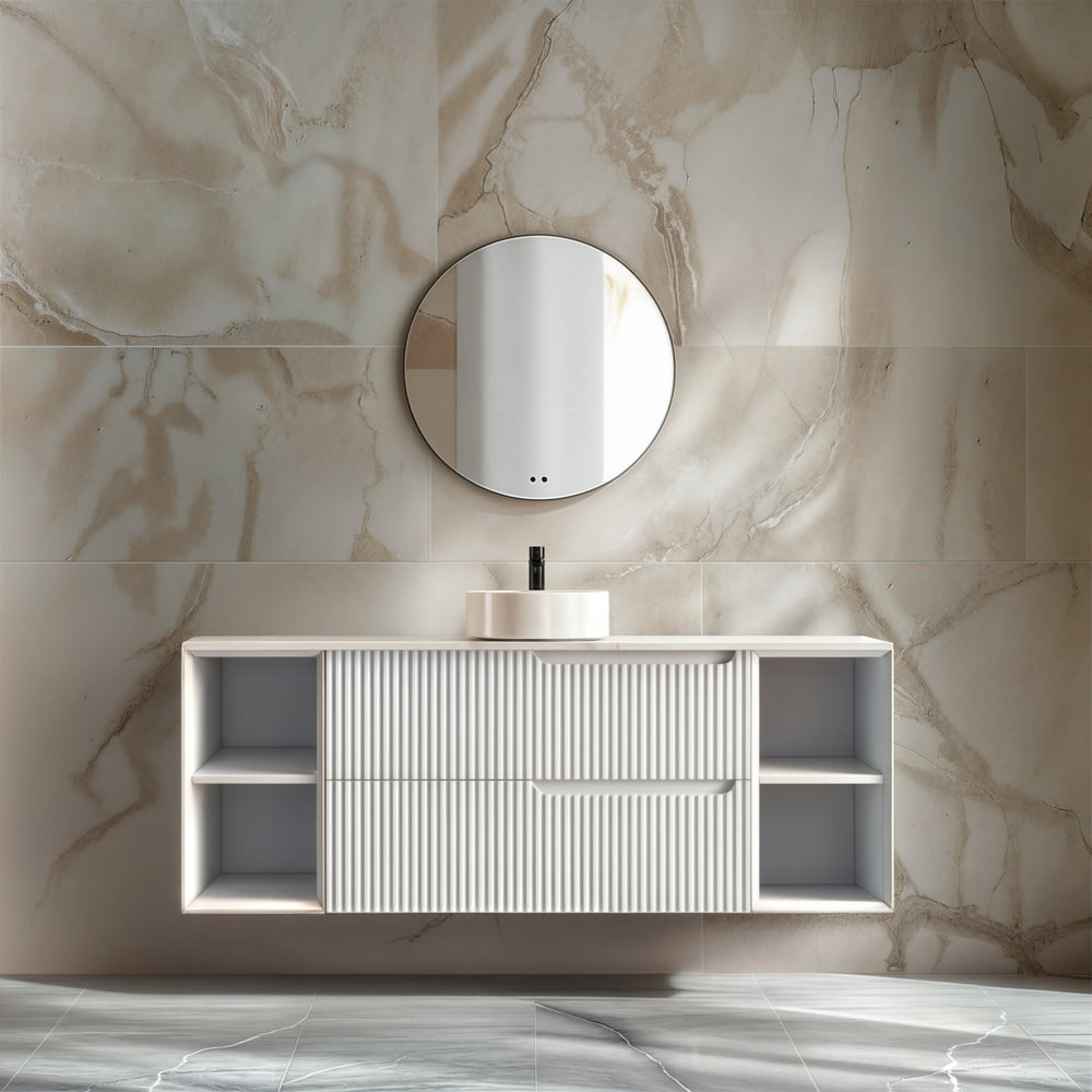 INFINITY SERSI MATTE WHITE 1500MM SINGLE BOWL WALL HUNG VANITY