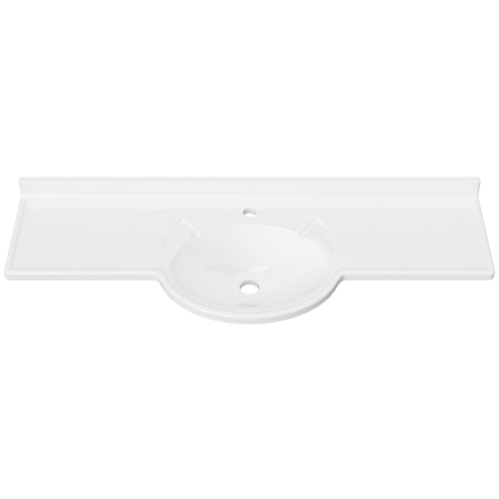 DUROCLASS SUPREME FORWARD GLOSS WHITE SINGLE BOWL SEMI-RECESSED VANITY TOP (MULTIPLE SIZES AVAILABLE)