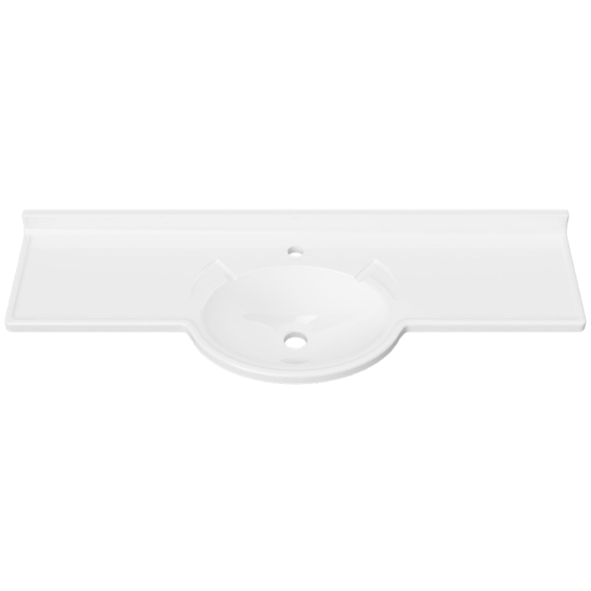 DUROCLASS SUPREME FORWARD GLOSS WHITE SINGLE BOWL SEMI-RECESSED VANITY TOP (MULTIPLE SIZES AVAILABLE)