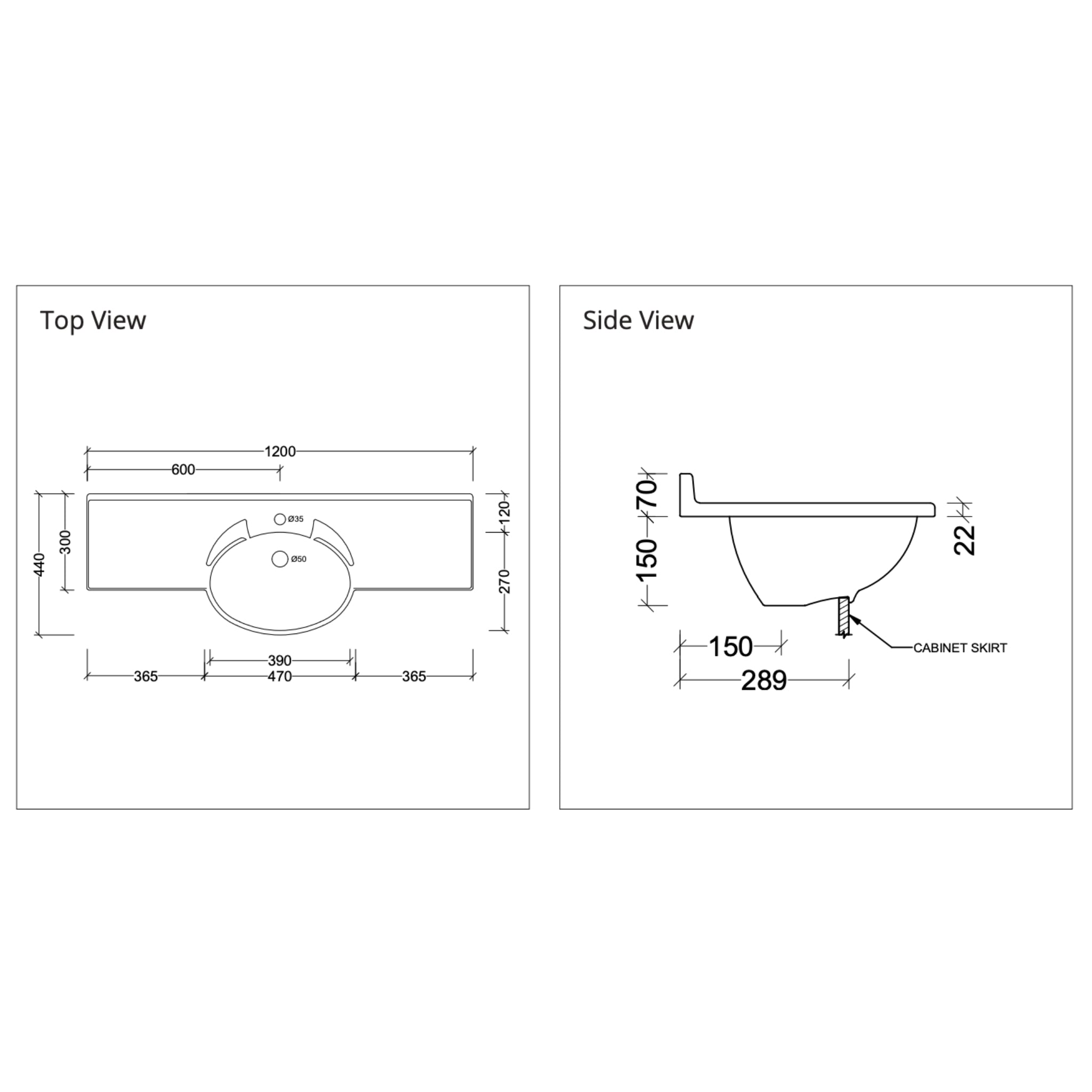 DUROCLASS SUPREME FORWARD GLOSS WHITE SINGLE BOWL SEMI-RECESSED VANITY TOP (MULTIPLE SIZES AVAILABLE)