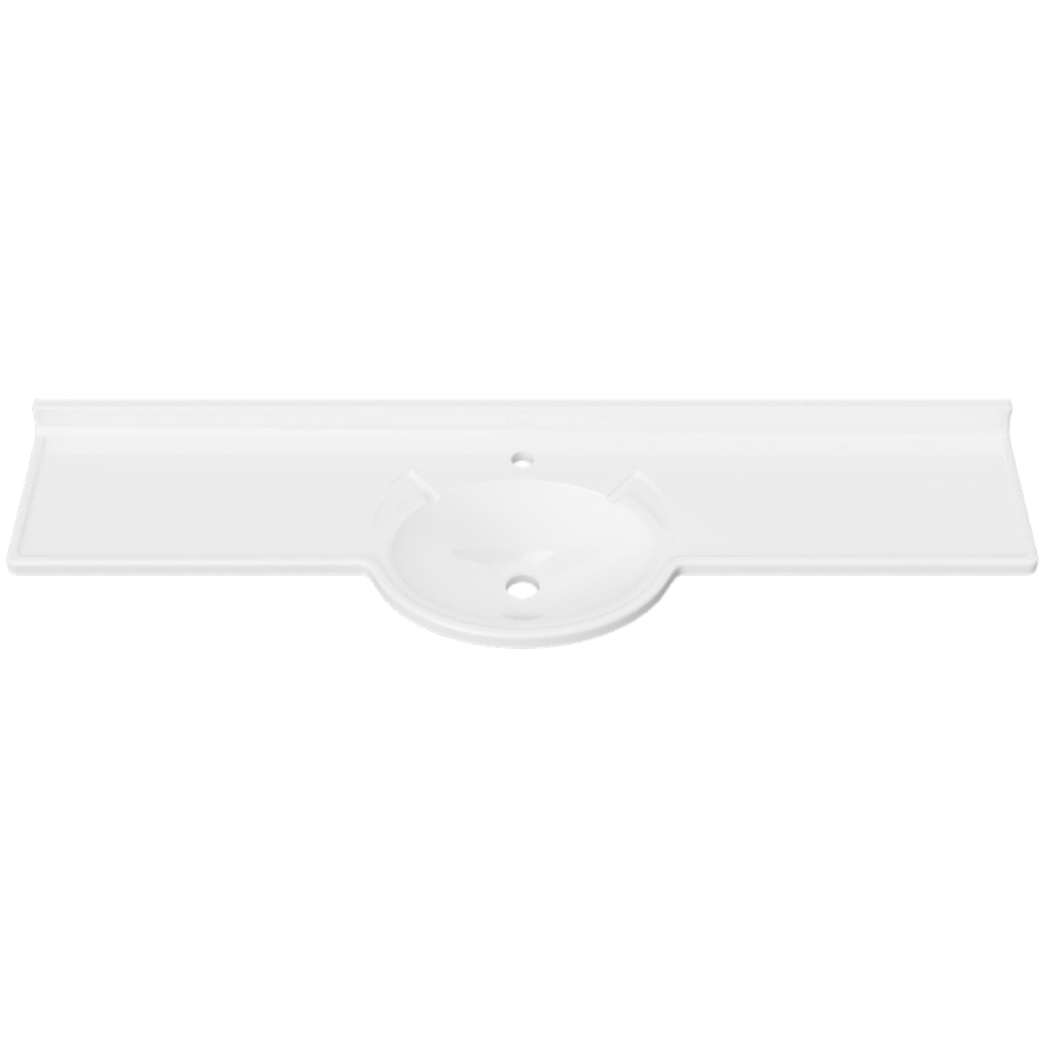 DUROCLASS SUPREME FORWARD GLOSS WHITE SINGLE BOWL SEMI-RECESSED VANITY TOP (MULTIPLE SIZES AVAILABLE)