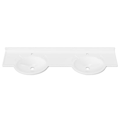 DUROCLASS SUPREME FORWARD GLOSS WHITE DOUBLE BOWL SEMI-RECESSED VANITY TOP (MULTIPLE SIZES AVAILABLE)