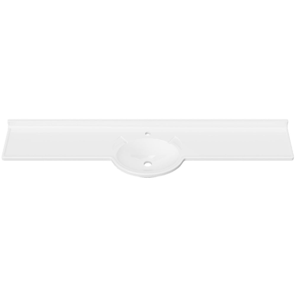 DUROCLASS SUPREME FORWARD GLOSS WHITE SINGLE BOWL SEMI-RECESSED VANITY TOP (MULTIPLE SIZES AVAILABLE)