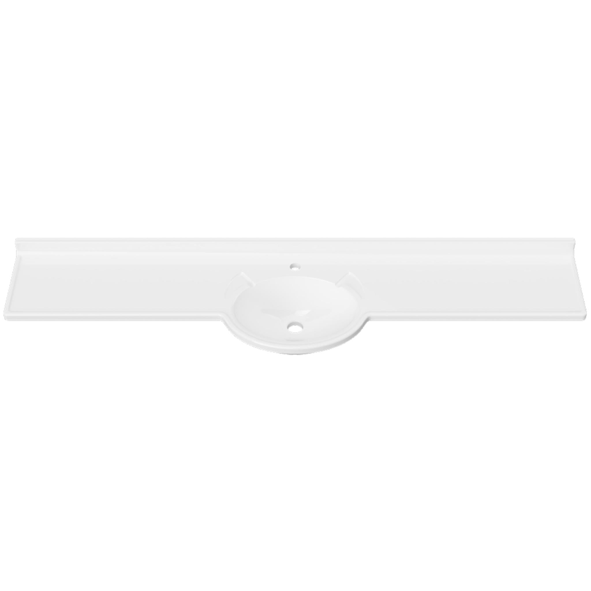 DUROCLASS SUPREME FORWARD GLOSS WHITE SINGLE BOWL SEMI-RECESSED VANITY TOP (MULTIPLE SIZES AVAILABLE)