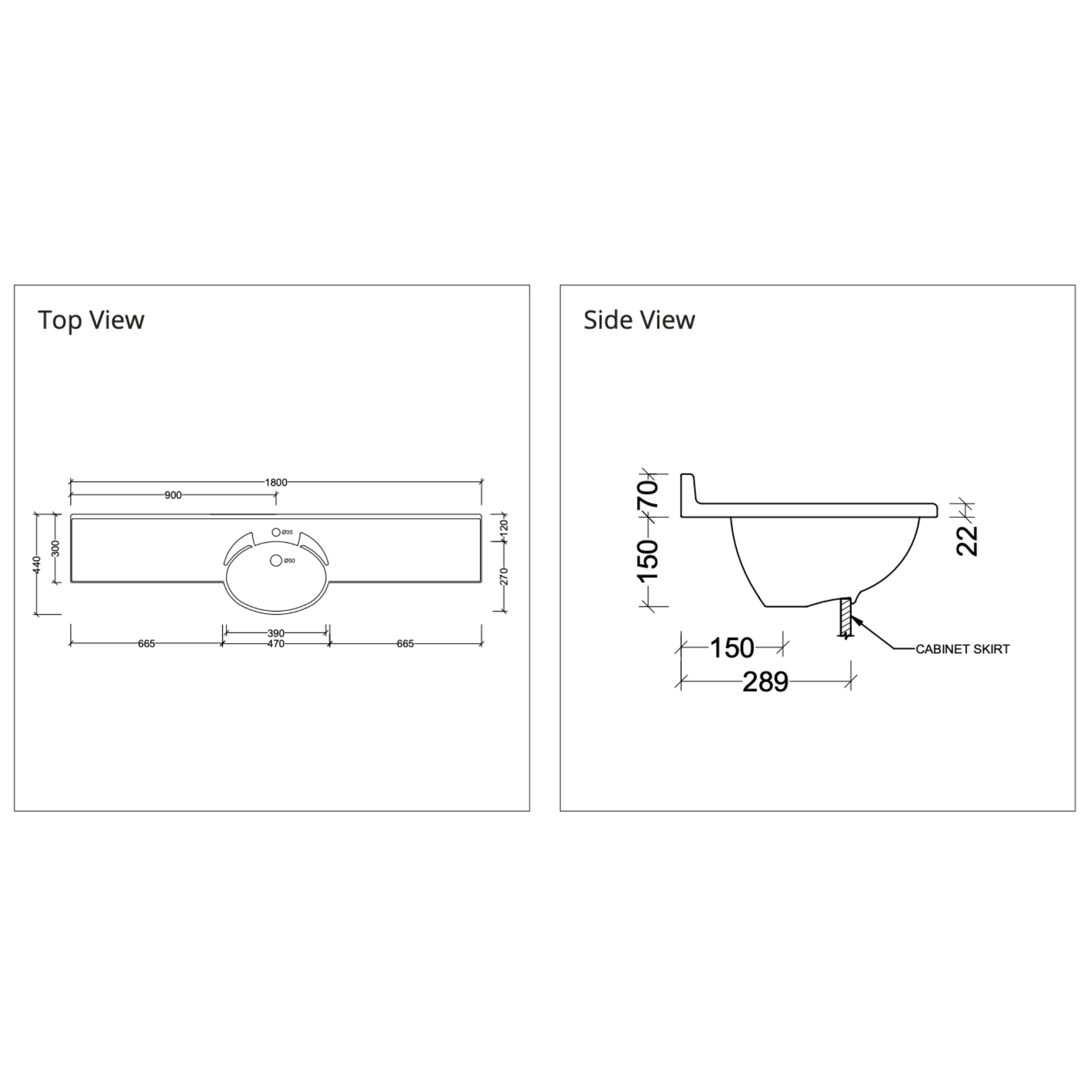 DUROCLASS SUPREME FORWARD GLOSS WHITE SINGLE BOWL SEMI-RECESSED VANITY TOP (MULTIPLE SIZES AVAILABLE)