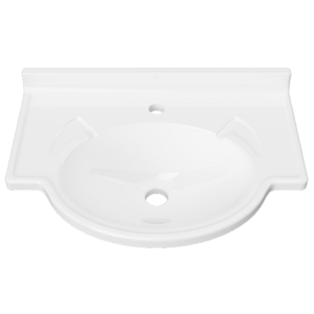 DUROCLASS SUPREME FORWARD GLOSS WHITE SINGLE BOWL SEMI-RECESSED VANITY TOP (MULTIPLE SIZES AVAILABLE)