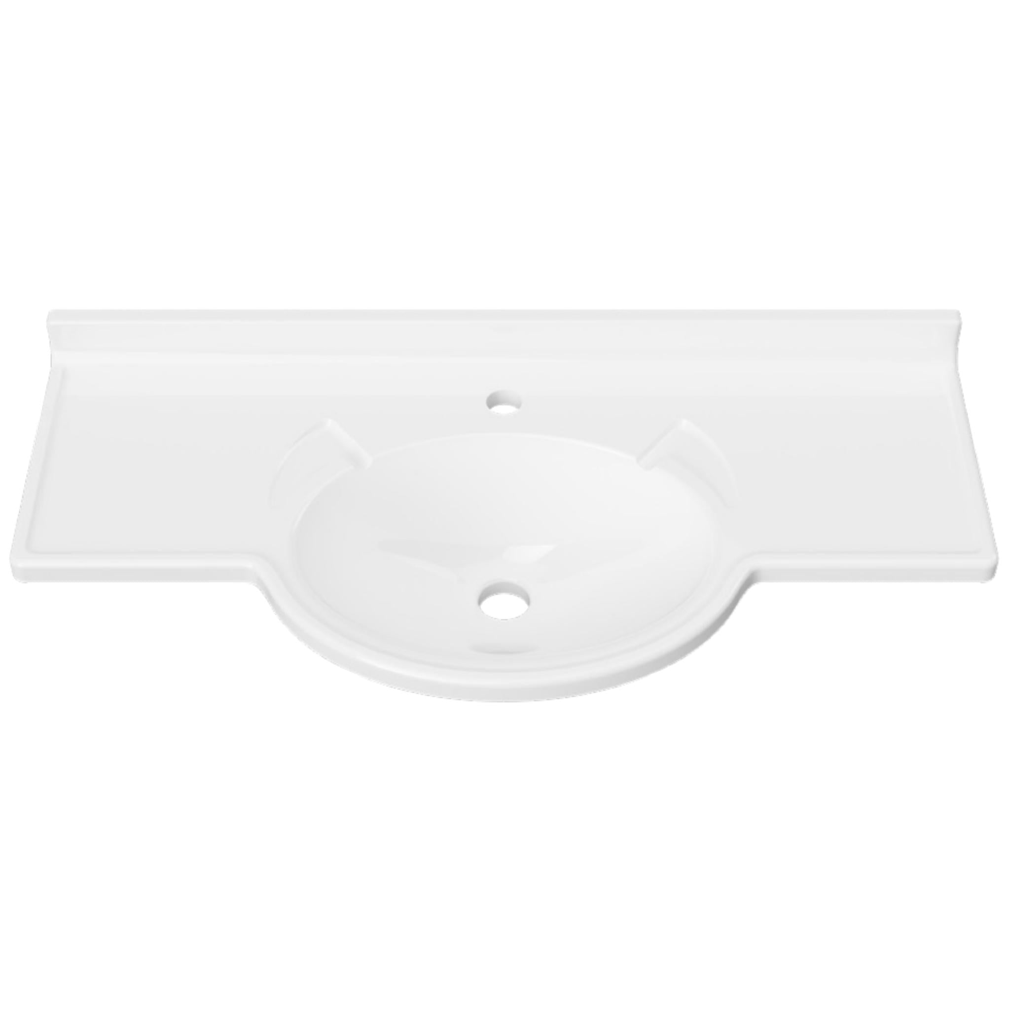 DUROCLASS SUPREME FORWARD GLOSS WHITE SINGLE BOWL SEMI-RECESSED VANITY TOP (MULTIPLE SIZES AVAILABLE)