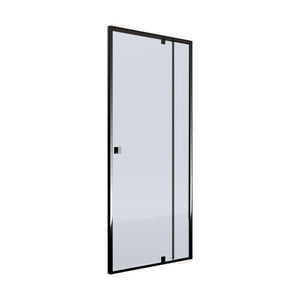 BELLA VISTA OLIVIA SEMI FRAMED PIVOT DOOR FRONT ONLY SHOWER SCREEN BLACK