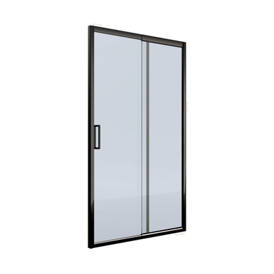 BELLA VISTA MIRAMAR SEMI FRAMED SLIDING FRONT ONLY SHOWER SCREEN BLACK